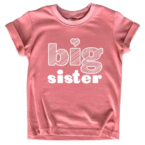 Big Sister Shirt Big Sister Announcement Toddler Shirts Girl Promoted Outfit Baby Girls Heart tee