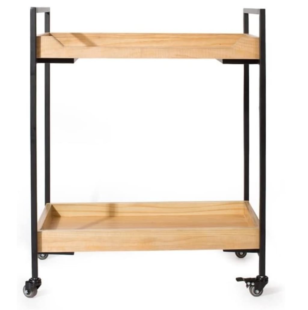 Carrito de servicio rodante de 2 niveles para restaurantes, carrito de entrega de alimentos, recogida de platos, cocina Sto - Carrito versátil con ruedas para facilitar la li
