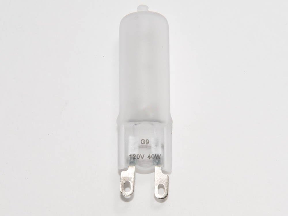 Bulbrite Halogen T4 Q40G9FR t 120-Volt Halogen JC Type Line Voltage G9 Flat Pin Bulb, Frosted, 40-Watt