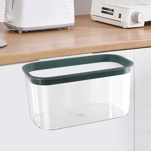 ASelected 3.4L Hanging Trash Can Clear Wall-Mounted Trash Can Under Cabinet Door Plastic Wastebasket Cabinet, Bathroom, Bedroom, Office, Camping And Kitchen Small Wastebasket