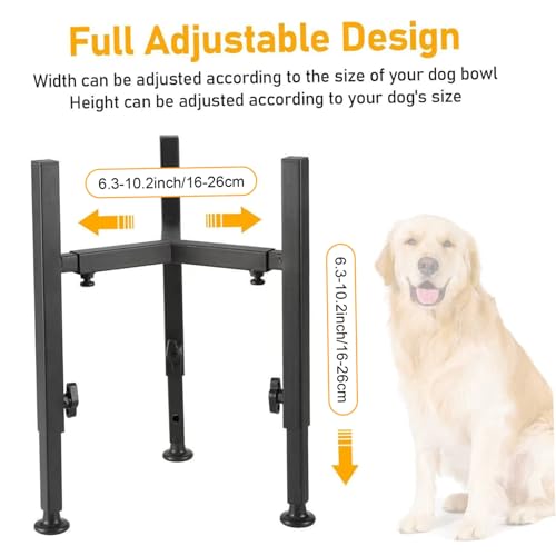 Support de gamelle pour chien réglable surélevé et antidérapant avec mangeoire - 7