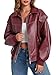 Tankaneo Womens Leather Jacket Faux Oversized Motorcycle Bomber Coats Jackets Fashion Outfits Clothes