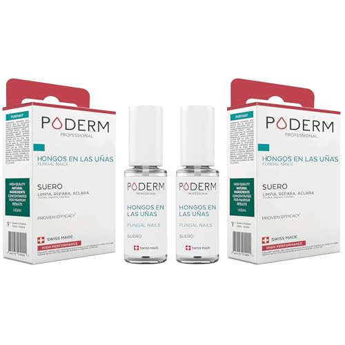 PODERM-TRATAMIENTO HONGOS UÑAS PIES (2 productos)|Plantas excepcionales potentes antihongos, reparadoras, purificantes y revitalizantes |Cuidado profesional pie/mano |Fácil & rápido |Hecho en Suiza