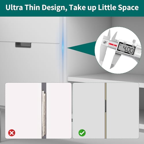 Nadinsta 10 Stück Magnetschnäpper, Türmagnet, Magnete für Schranktüren L-Shape mit Schraubendreher Stark Selbstklebend für Schubladen, Kleiderschrank, Schranktür, Schiebetür (Schwarz)