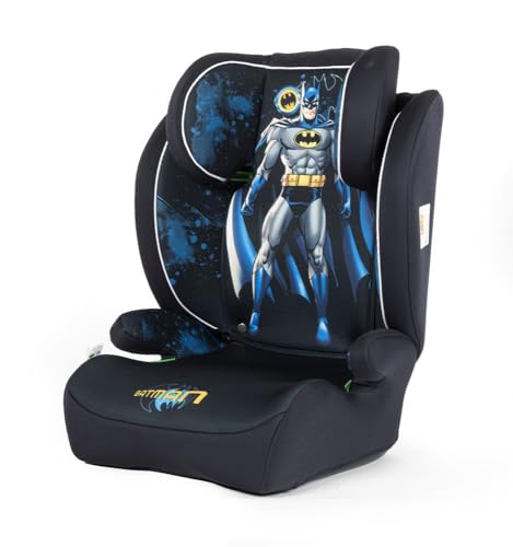Tataway Dc Comics Batman i-Size, Seggiolino auto bambini 15-36 kg (3,5-12 anni), 100-150 cm, Gruppo 2/3, si installa con cintura a 3 punti, blu e nero
