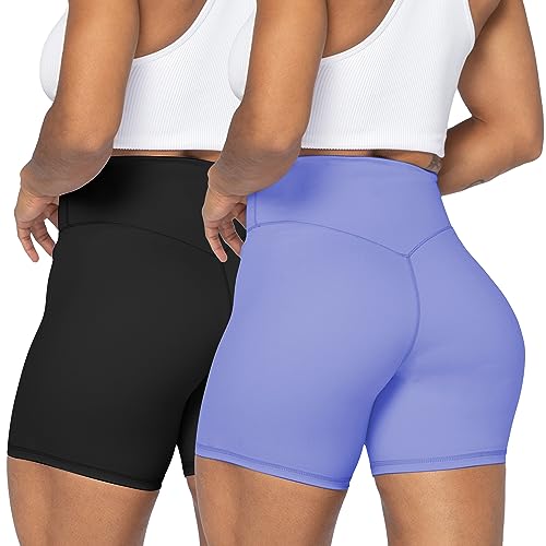 Image of Sunzel No Front Seam Biker Shorts for Women with Pockets, Yoga Workout Gym Bike Shorts with Tummy Control