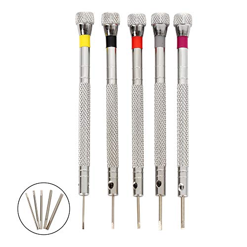 Uhrmacherschraubendreher: 5-teiliges Uhrmacher-Schraubendreher-Set,Schraubenzieher Set, Schlitz-Schraubendreher Pinzetten Schraubendreher Set für Computers Brillen Uhren Cover
