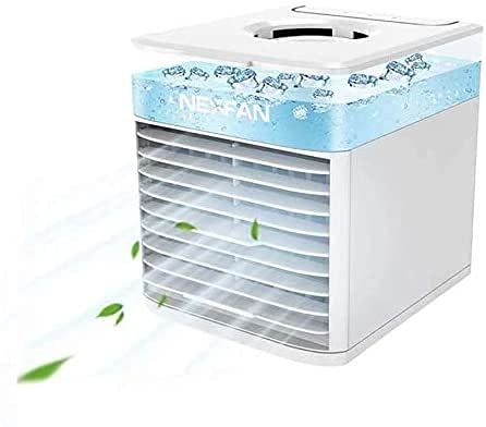 Ventilador de enfriamiento Mini acondicionador de aire que enfría el ventilador USB de enfriamiento por evaporación con 7 colores LED, humidificador con 3 velocidades for la oficina de la habitación M