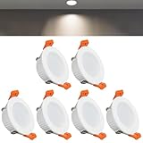 Luces LED Downlights: 5 W, 400 lúmenes, CA 110-240 V, 4000-4500 K blanco neutro, ángulo de haz amplio de 120°, sin parpadeo, sin ruido, sin radiación dañina, reduce la fatiga ocular, protege mejor tus ojos. Nuestra luz descendente LED es el reemplazo perfecto para la bombilla LED halógena, ahorrando más del 85% en costos de energía de iluminación.