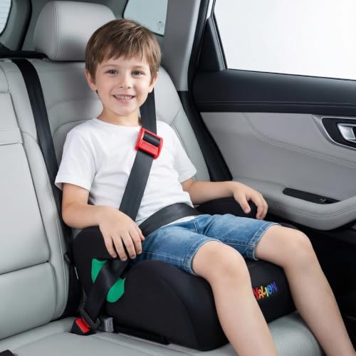 YALION Sitzerhöhung Auto Kinder Kindersitzerhöhung ISOFIX, Schwarz – Ansicht 3