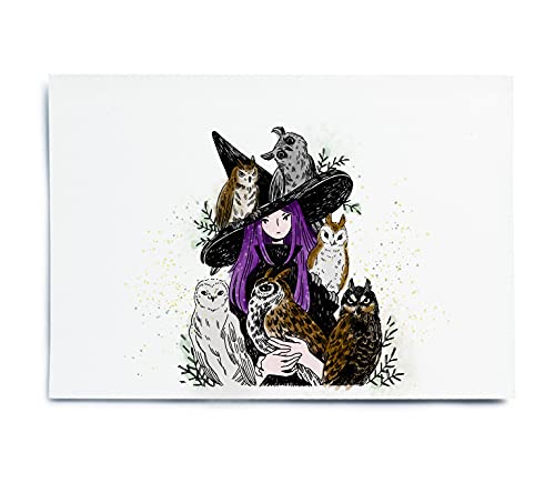 Halloween Witch Owl Background Clear Stamps For Card Making And Photo Album Decorations, Magical Girl Transparent Rubber Stamps Seal For Diy Scrapbooking #TOP2