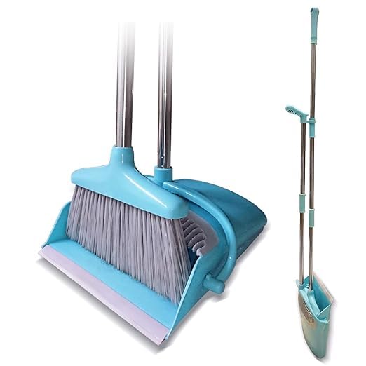 Belanto Broom with Dustpan set for Floor Cleaning Home Office Kitchen Room and Lobby Sweeping Broom and Dustpan Set with Adjustable Handle for Household Cleaning Indoor and Outdoor Use (B09SNTNJ4V) Amazon Price History, Amazon Price Tracker