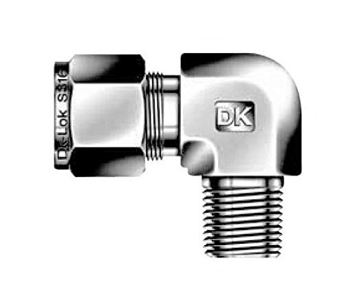 3/8" Tube x 3/4" MNPT 316ss Male Elbow Fitting DK-LOK DLM 6-12N-S