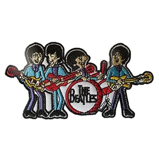 hotrodspirit – Patch Beatles 4 Garcons Habits Bleu 12.5 x 6.5 cm écusson thermocollant - Les Beatles, Paul McCartney, John Lennon, RIngo Starr, George Harrison