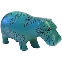 Blue Hippo Pocket Art Ancient Egyptian Museum Replica Hippopotamus Miniature Statue 4L