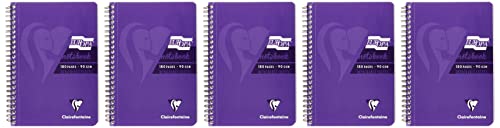 Clairefontaine Europa Notebook 180 Pages A5 Purple (Pack Of 5) 5813Z
