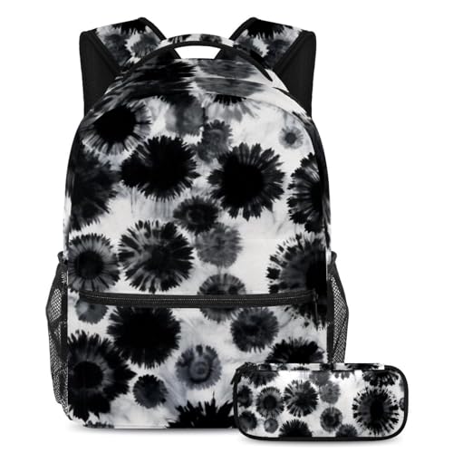 Sac à dos vert tie-dye avec trousse pour garçons et filles