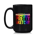 Pretty Sketchy Coffee Mug For Artist | Funny Artist Ceramic Cup | Artist Mug Gift Idea For Birthday,...