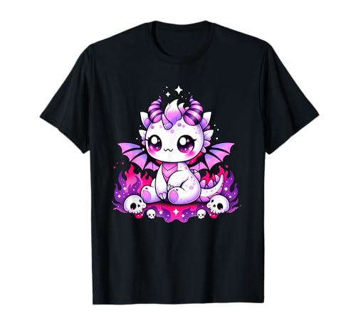 Carino Pastello Goth Drago Raccapricciante Kawaii Witchy Anime Gothic Maglietta