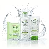 Simple Ultimate Double Cleanse Kit - Micellar Water 200ml, Facial Wipes & Foam Face Wash - Makeup Remover for Sensitive Skin - Hydrating Cleanser Set - Gentle Eye Makeup Remover - Travel Skincare Kit