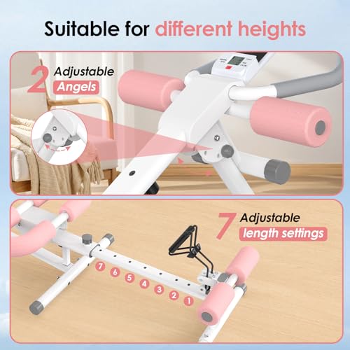 Image of Foldable Ab Machine, 5-in-1 Adjustable Ab Trainer for Home Gym, Full-Body Core Workout Equipment