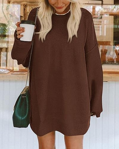 BTFBM 2025 Womens Sweaters Casual Crewneck Long Sleeve Oversized Sweater Dress Fall Winter Loose Slouchy Soft Pullover2