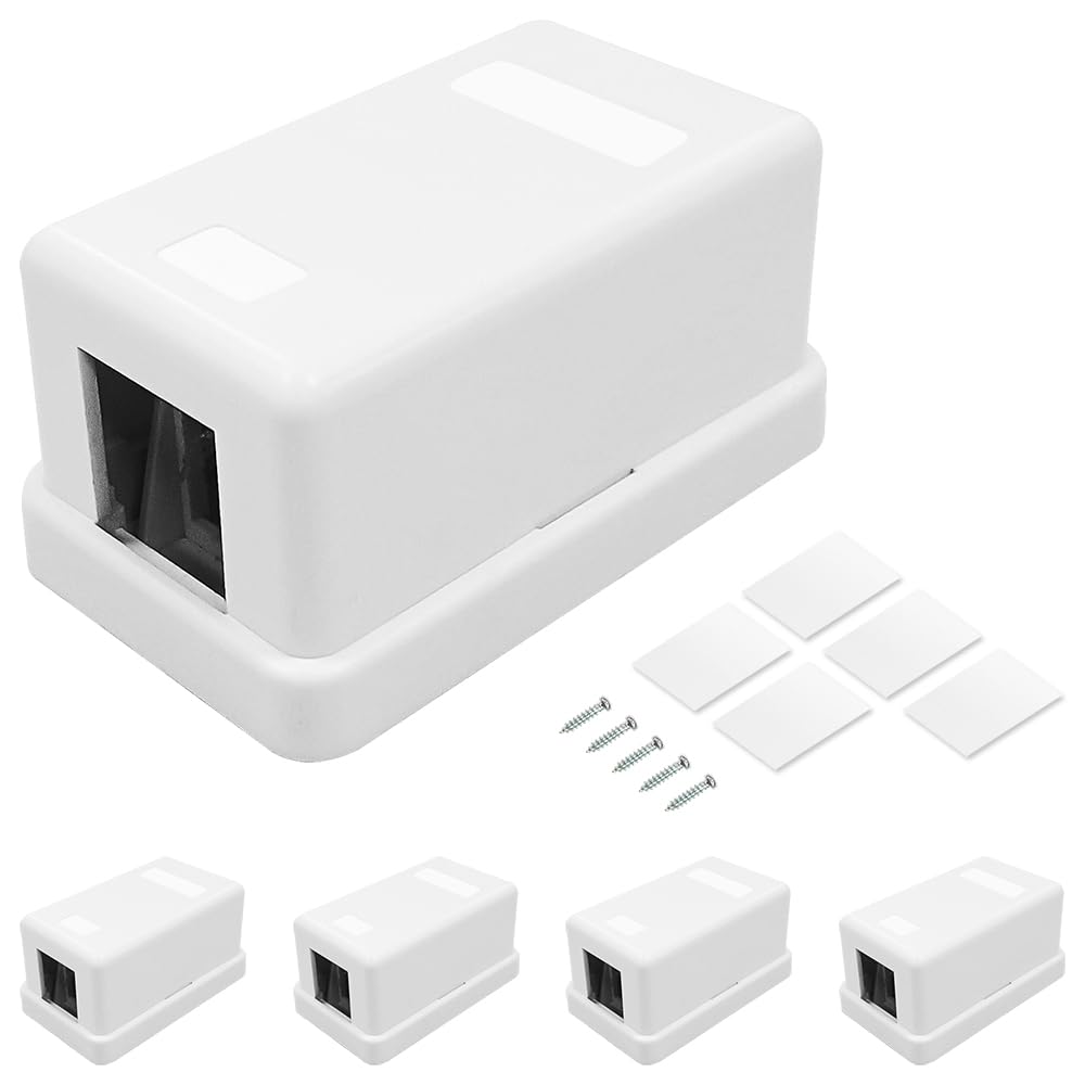 Snapklik.com : 1 Port Keystone Jack Surface Desk Mount/Wall Mount Box 5 ...