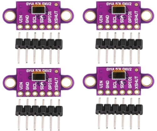 VL53L0X Time-of-Flight (ToF) Laser Ranging Sensor, 4PCS Breakout 940Nm -VL53L0XV2 Laser Flight Distance Measurement Sensor Module I2C IIC for Absolute Distance Measurement