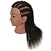 LOHXINHAIR 100% Real Human Hair Mannequin Head Manikin Manican Training Doll Head with Stand for Hairdresser Practice Braiding Styling Bleaching Dyeing Curling Cutting Natural Black
