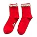 Produktbild YWLINK Winter Frauen Warme Rote Baumwolle Stickerei Socken Damen Weihnachtsgeschenk Mode