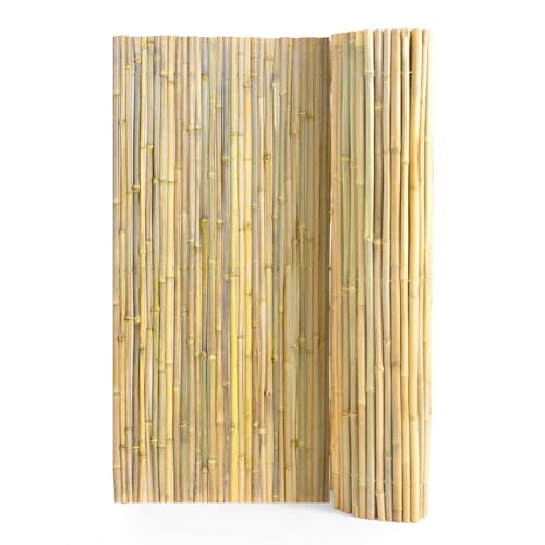 VEVOR Natural Rolled Bamboo Fence, Eco-Friendly Privacy Screen - 6 ft H x 8 ft L x 0.75 in D, Decorative...