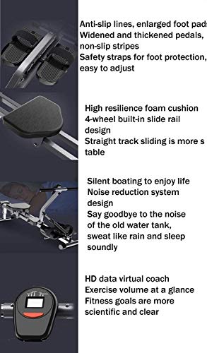 Image of Fitness Equipment Rowing Machine,Hydraulic Resistance Rowing Machine,Indoor Rowing Machine Rowing Bench Abdominal Fitness Equipment,90 Folding Storage,Double Track