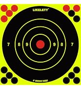 LikeLety 8x8 Inch Splatter Shooting Targets Bright Fluorescent Yellow Adhesive Target (25/50/100 ...