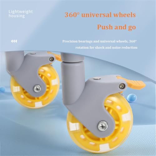 2-in-1 Children's Ride-On Suitcase, 20 Inch Hardside Carry on Luggage,Case & Baby Stroller,Expandable Luggage,Foldable and Rideable Suitcase,for Toddler Baby Travel Flight,Black 5