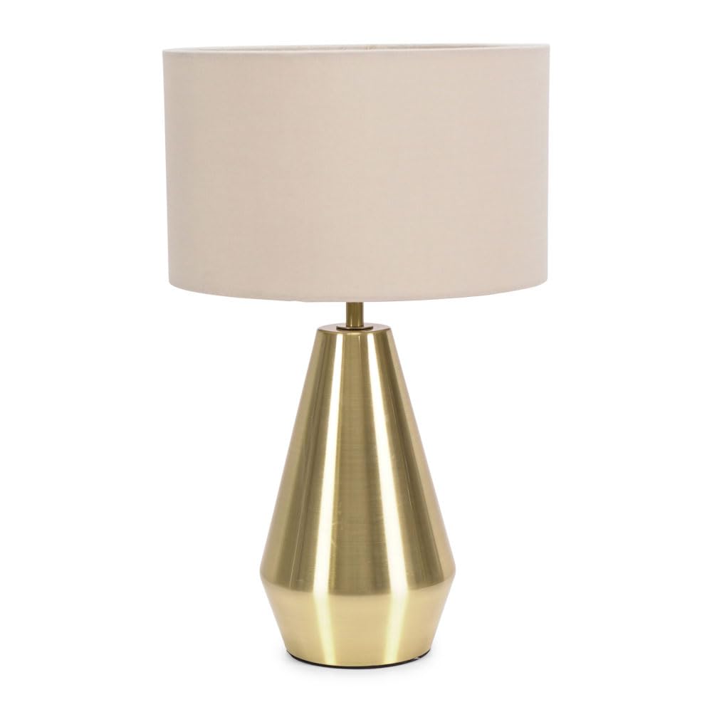 ValueLights | Gold Metal Touch Dimmer Table Lamp with Cream Drum Shade | Home Décor, Bedside & Desk Lamp | Includes Bulb