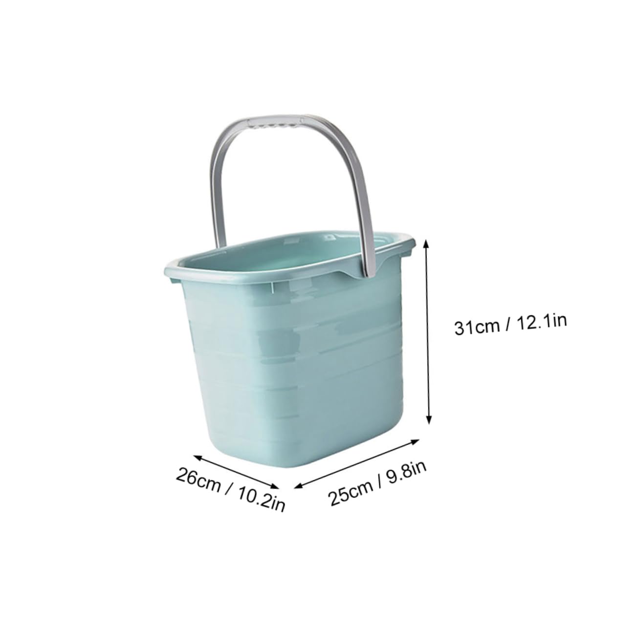 Beaupretty Secchio in Plastico Rettangolare Manico, Secchio per Acqua e Pulizia, Resistente Antiscivolo Buona Capacità Portante, per Giardinaggio e Uso Domestico