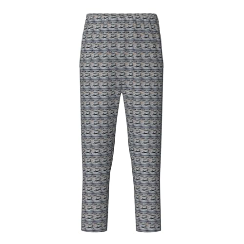 Pantalones de pijama con aviones de combate para hombre ropa de descanso suave de fin de semana