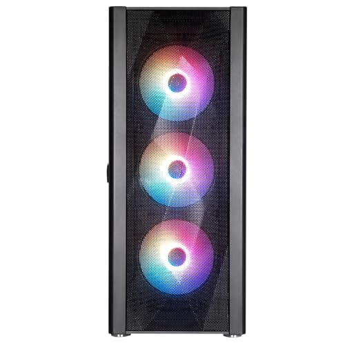 Image of Galax (Rev-06) Revolution 06 Black with 4 RGB Fans Preinstalled, Mid Tower ATX Gaming Cabinet /Computer Case, Tempered Glass Side Panel