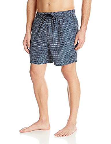 Nautica Men's Quick Dry Micro Arrow Print Swim Trunk, True Black, X-Large