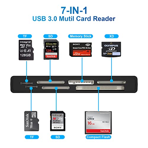 Multi SD Kartenleser USB 3.0, SD/TF/CF/MS/XD 5Gbps High Speed speicherkarten lesegerät für SDXC SDHC Micro SD CF MS MMC Karten, Sony Memory Stick Pro Duo Adapter Lesen Sie 5 Karten gleichzeitig