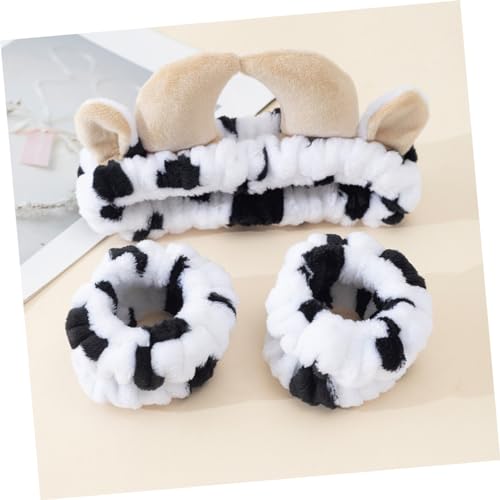 Homoyoyo Diademas De Spa Para Mujer Estampado De Vaca y Moño, Juego De 3 Unidades, Tamaño Medio, Bandas Para Maquillaje y Lavado Facial, Accesorios Para Cuidado Personal y Belleza - imagen 5