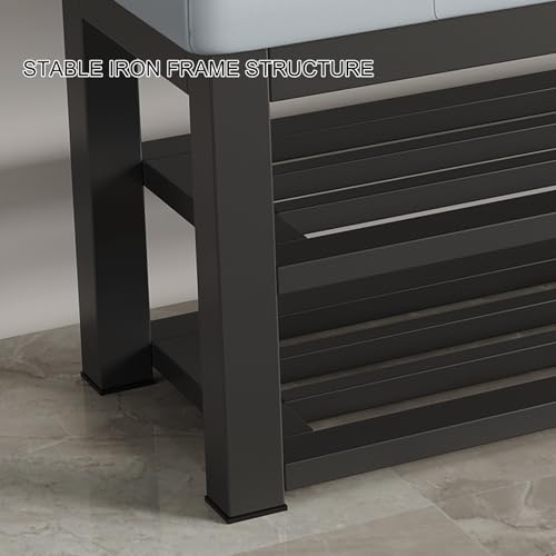 Banc à chaussures rembourré pour optimiser l'espace du salon et couloir - 8
