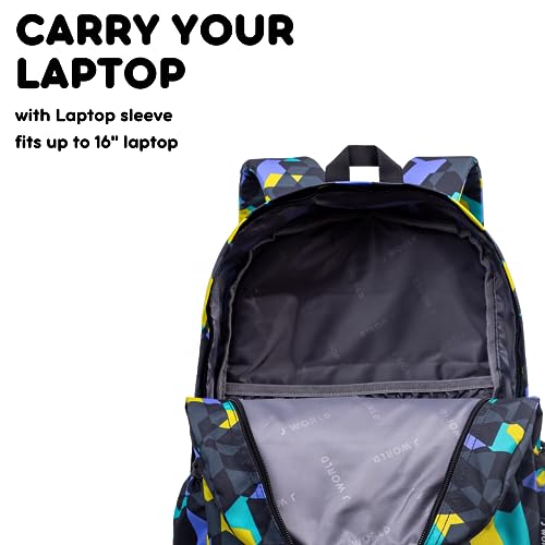 Image of J World Oz Middle School Backpack for Kids. Cute Laptop Bookbag for Girls Boys, Cubes