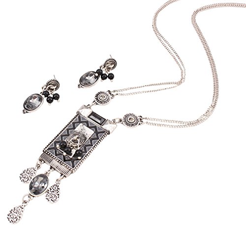 Yazilind, set di orecchini e collana da donna in