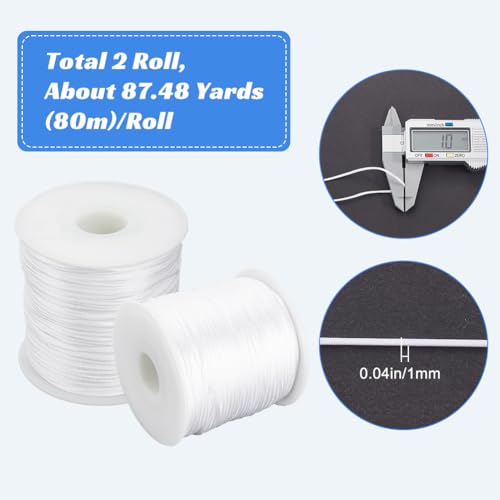 SOFPLATE 175 Yards/160m 1mm White Nylon Cord Satin Thread Cord Bulk Beading String Findings for jewellery Making Thread Supplies DIY Chinese Knot Bracelet Necklace Macrame Craft Wind Chime Dream Catch - Image 2
