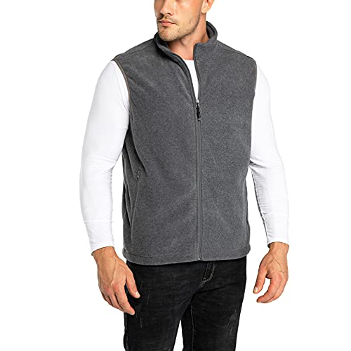 33,000ft Men's Fleece Vest, Lightweight Warm Zip Up Polar Vests Outerwear with Zipper Pockets,...