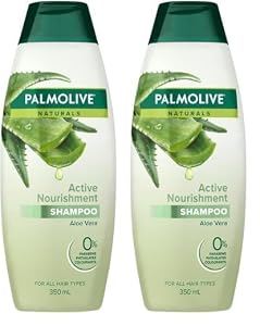 Palmolive Naturals Active Nourishment Aloe Vera and Fruit Vitamins Shampoo 350 ml (Pack of 2)