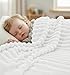 Utopia Bedding Off White Striped Fleece Blanket Queen Size – Fluffy, Warm & Lightweight Ribbed Throw for Bed, Sofa & Chair - Soft Cozy Blanket for Home Décor & Gifting (90x90 Inches)