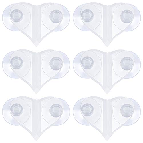 Pawfly 6 Pack Aquarium Divider Clip With Suction Cup Heart Shaped Clear Plastic Isolation Holder For Fish Tank #TOP7