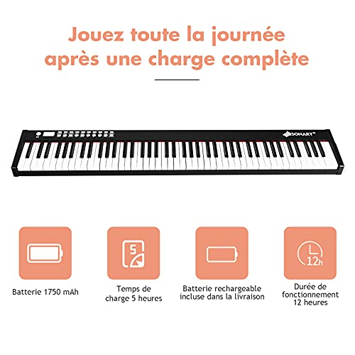 GOPLUS Clavier Electronique 88 Touches, 128 Rythmes et 128 Sons, Piano Numérique Portable avec Fonction d’Enseignement… - Les Beatles, Paul McCartney, John Lennon, RIngo Starr, George Harrison GOPLUS Clavier Electronique 88 Touches, 128 Rythmes et 128 Sons, Piano Numérique Portable avec Fonction d’Enseignement… – Image 8